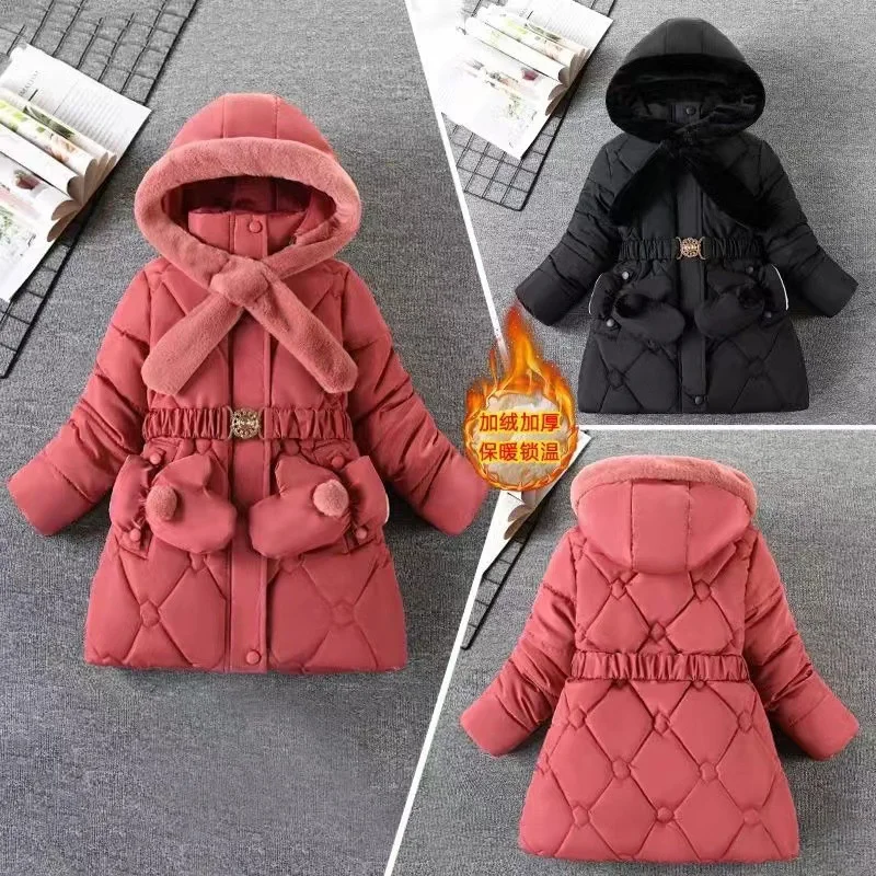 Hooded Thicken Outerwear Girls Plus Velvet Warm Coats Winter Casual Parkas Children Solid Colour Down Coat Kids Cotton Clothing
Hooded Thicken Outerwear Girls Plus Velvet Warm Coats Winter Casual Parkas Children Solid Colour Down Coat Kids Cotton Clothing