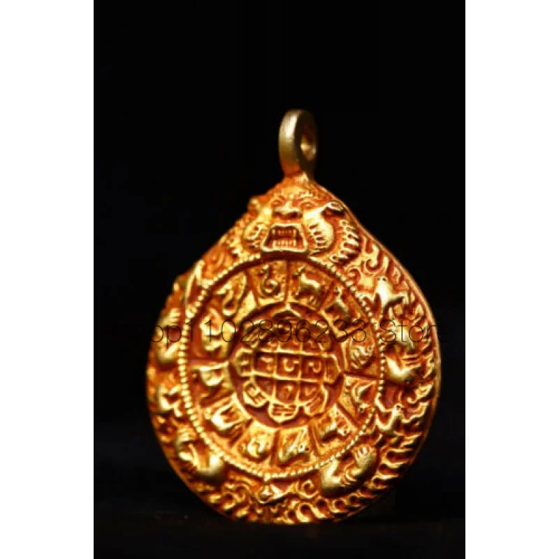 6cm Chinese Antique Brass Pendant Tibet Old Bronze Pendant Gold Plated Charm
6cm Chinese Antique Brass Pendant Tibet Old Bronze Pendant Gold Plated Charm