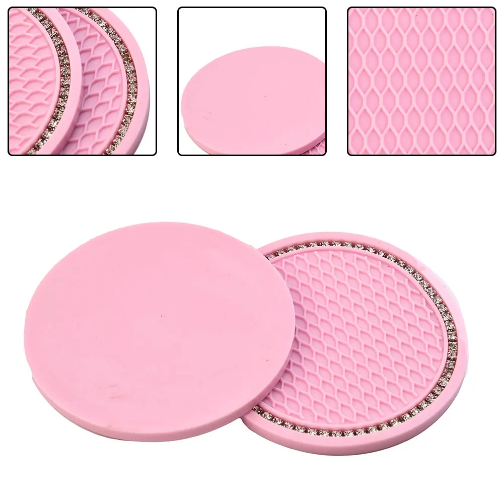 2pcs Pink Cup Holder Mat Car Coasters Pad Pink Cup Holder Mat Rhinestone Auto Interior Accessories Non-slip Mat 7cm Diameter
2pcs Pink Cup Holder Mat Car Coasters Pad Pink Cup Holder Mat Rhinestone Auto Interior Accessories Non-slip Mat 7cm Diameter