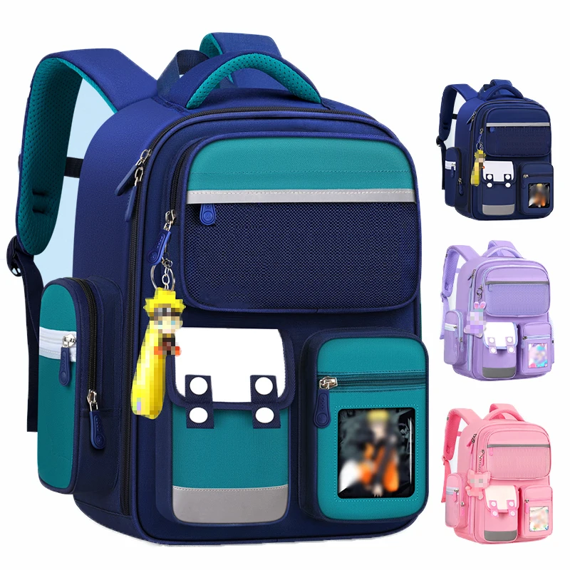 

Ergonomic Elementary Children Schoolbag Boys Girls Lighten Spine Protection Backpack For Kids Age 6~13 Pupil Mochila Escolar
