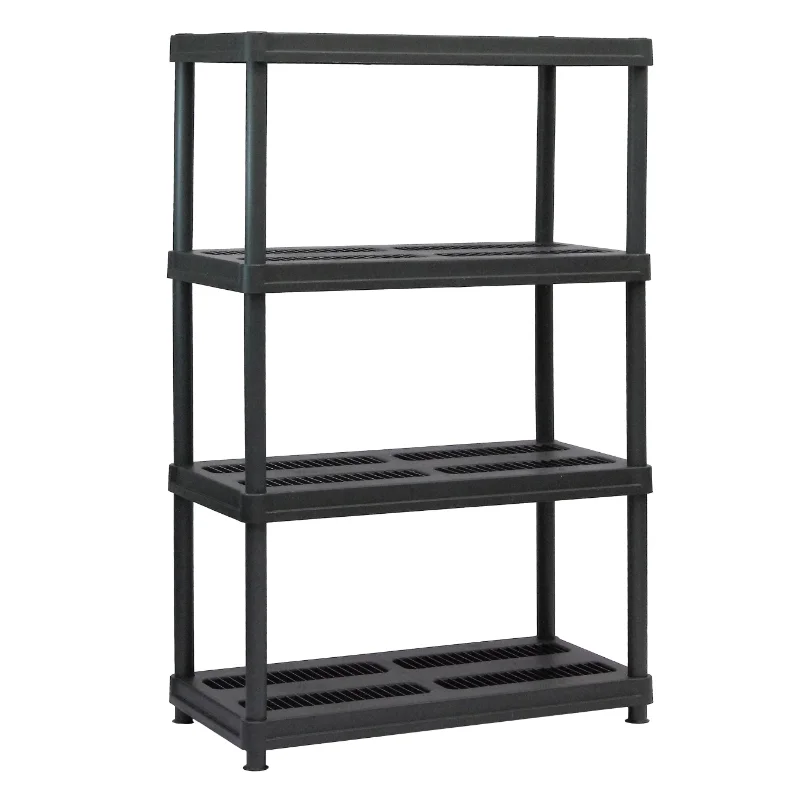 Juggernaut Storage 36"W x 18"D x 56"H 4-Shelf Resin Freestanding Shelves, Black wall shelf
Juggernaut Storage 36"W x 18"D x 56"H 4-Shelf Resin Freestanding Shelves, Black wall shelf