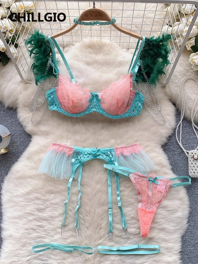 CHILLGIO Women Sexy Hot Lace Bra Brief Suits Vintage Feather Patchwork Lingerie Erotic Bodycon Fashion Intimate Underwear Sets
CHILLGIO Women Sexy Hot Lace Bra Brief Suits Vintage Feather Patchwork Lingerie Erotic Bodycon Fashion Intimate Underwear Sets