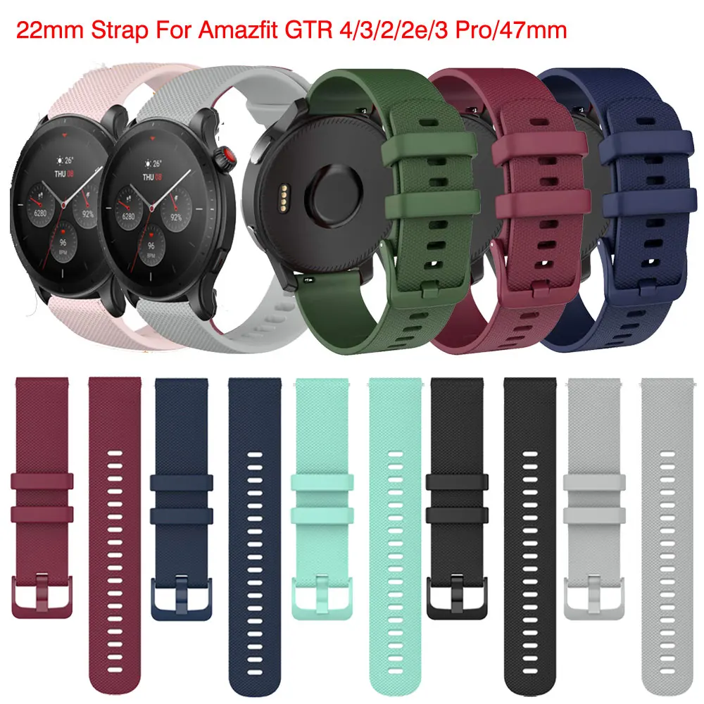 Ремешок силиконовый для Huami Amazfit GTR 4/3 Pro/2/2e/47 мм, браслет для часов Amazfit GTR4/Pace / Stratos 3 2 2S, 22 мм
Ремешок силиконовый для Huami Amazfit GTR 4/3 Pro/2/2e/47 мм, браслет для часов Amazfit GTR4/Pace / Stratos 3 2 2S, 22 мм