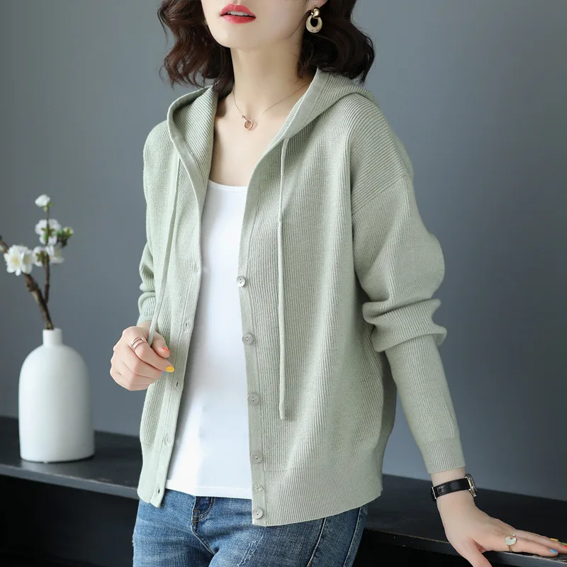 Spring Clothes Women Knitted Cardigan Korean Fashion Casual Long Sleeve Top Button Up Hooded Knitwears Sweater Coat 2023 New
Spring Clothes Women Knitted Cardigan Korean Fashion Casual Long Sleeve Top Button Up Hooded Knitwears Sweater Coat 2023 New