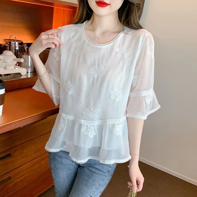 New elegant ladies chiffon shirts Fashion Women's Blouses 2023 Spring Summer short Sleeve Shirts Tops Blusas Mujer
New elegant ladies chiffon shirts Fashion Women's Blouses 2023 Spring Summer short Sleeve Shirts Tops Blusas Mujer