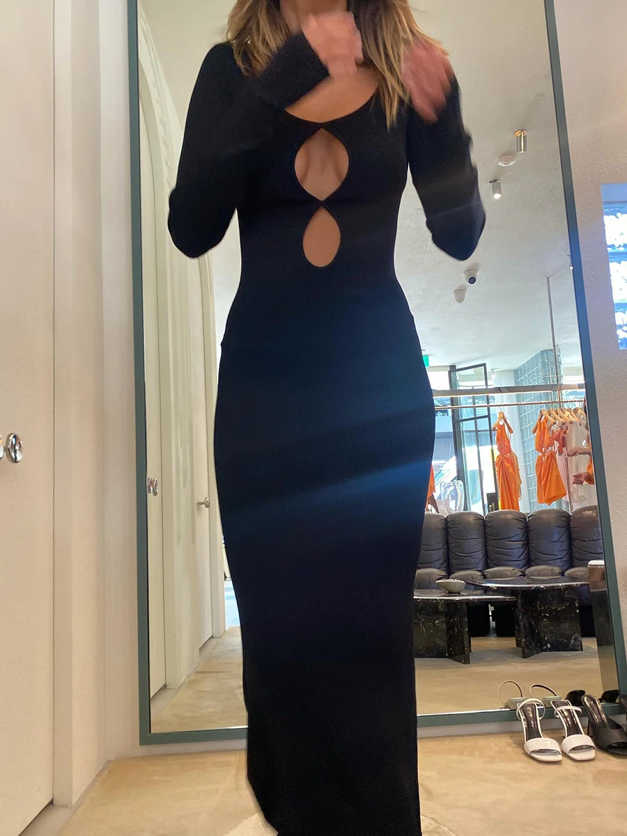 Thorn Tree Women Spring Autumn Casual High Waist Slim Hollow Out Sexy Bodycon Long Dresses 2023 Night Party Solid Black Dresses
Thorn Tree Women Spring Autumn Casual High Waist Slim Hollow Out Sexy Bodycon Long Dresses 2023 Night Party Solid Black Dresses