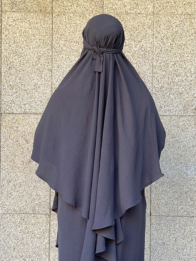 

Рамадан ИД, длинный головной платок, джилбаб, Джуба, креп, простой мусульманский тюрбан, хиджабы для женщин, мусульманская молитвенная одежда, головной убор