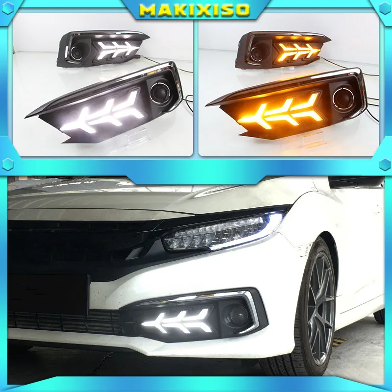 Дневные ходовые огни для Honda Civic 2019, 2020, светодиодные дневные ходовые огни с лентами, указатели поворота, для новой модификации Civic, Стайлинг автомобиля
Дневные ходовые огни для Honda Civic 2019, 2020, светодиодные дневные ходовые огни с лентами, указатели поворота, для новой модификации Civic, Стайлинг автомобиля