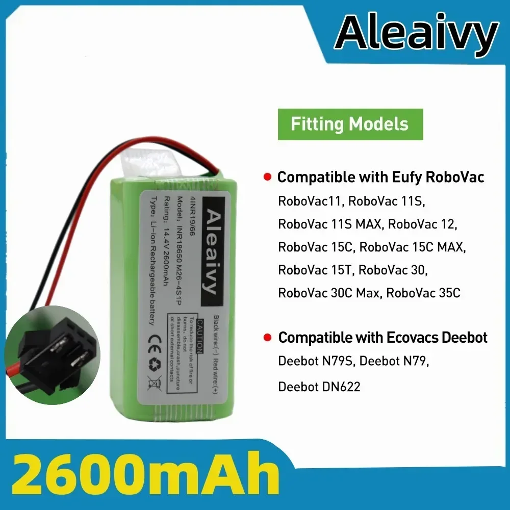 Литий-ионный аккумулятор 14,4 В 2600 мАч 18650 для Conga 990 Ecovacs Deebot N79 N79S DN622622 Eufy RoboVac 11 11 11S RoboVac 30 и т. д.
Литий-ионный аккумулятор 14,4 В 2600 мАч 18650 для Conga 990 Ecovacs Deebot N79 N79S DN622622 Eufy RoboVac 11 11 11S RoboVac 30 и т. д.