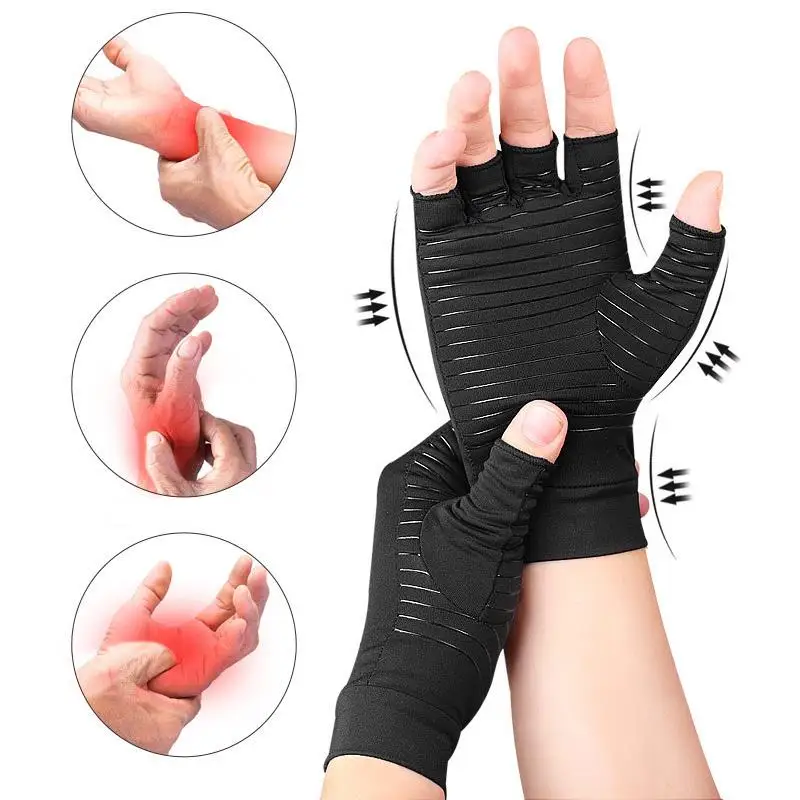 1 Pair Compression Copper Arthritis Gloves Hand Wrist Brace Finger Pain Relief Support Copper Fiber Anti-slip Therapy Gloves
1 Pair Compression Copper Arthritis Gloves Hand Wrist Brace Finger Pain Relief Support Copper Fiber Anti-slip Therapy Gloves
