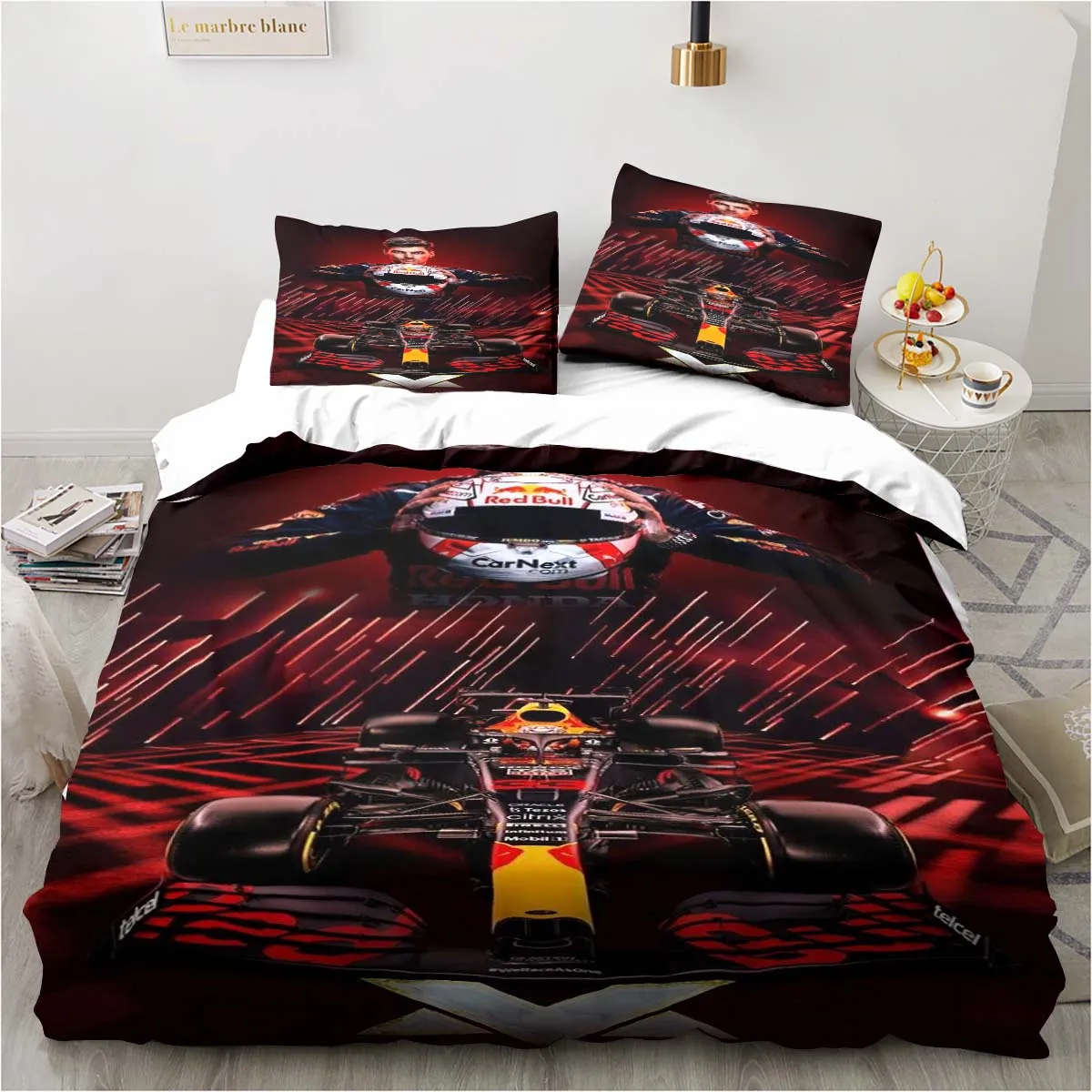Гоночный водитель M-Max-V-Verstappen Комплект постельного белья с рисунком пододеяльник с простыней односпальная двуспальная кровать размер King пододеяльник наволочка
Гоночный водитель M-Max-V-Verstappen Комплект постельного белья с рисунком пододеяльник с простыней односпальная двуспальная кровать размер King пододеяльник наволочка