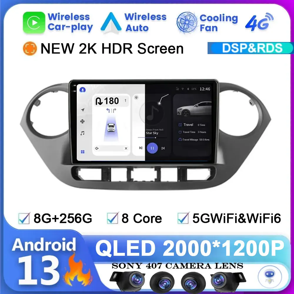 Автомобильный радиоприемник, беспроводной Carplay для Hyundai Grand I10 2013-2016, система Android 13, автомобильный мультимедийный видеоплеер, навигация, GPS, стерео 
Автомобильный радиоприемник, беспроводной Carplay для Hyundai Grand I10 2013-2016, система Android 13, автомобильный мультимедийный видеоплеер, навигация, GPS, стерео