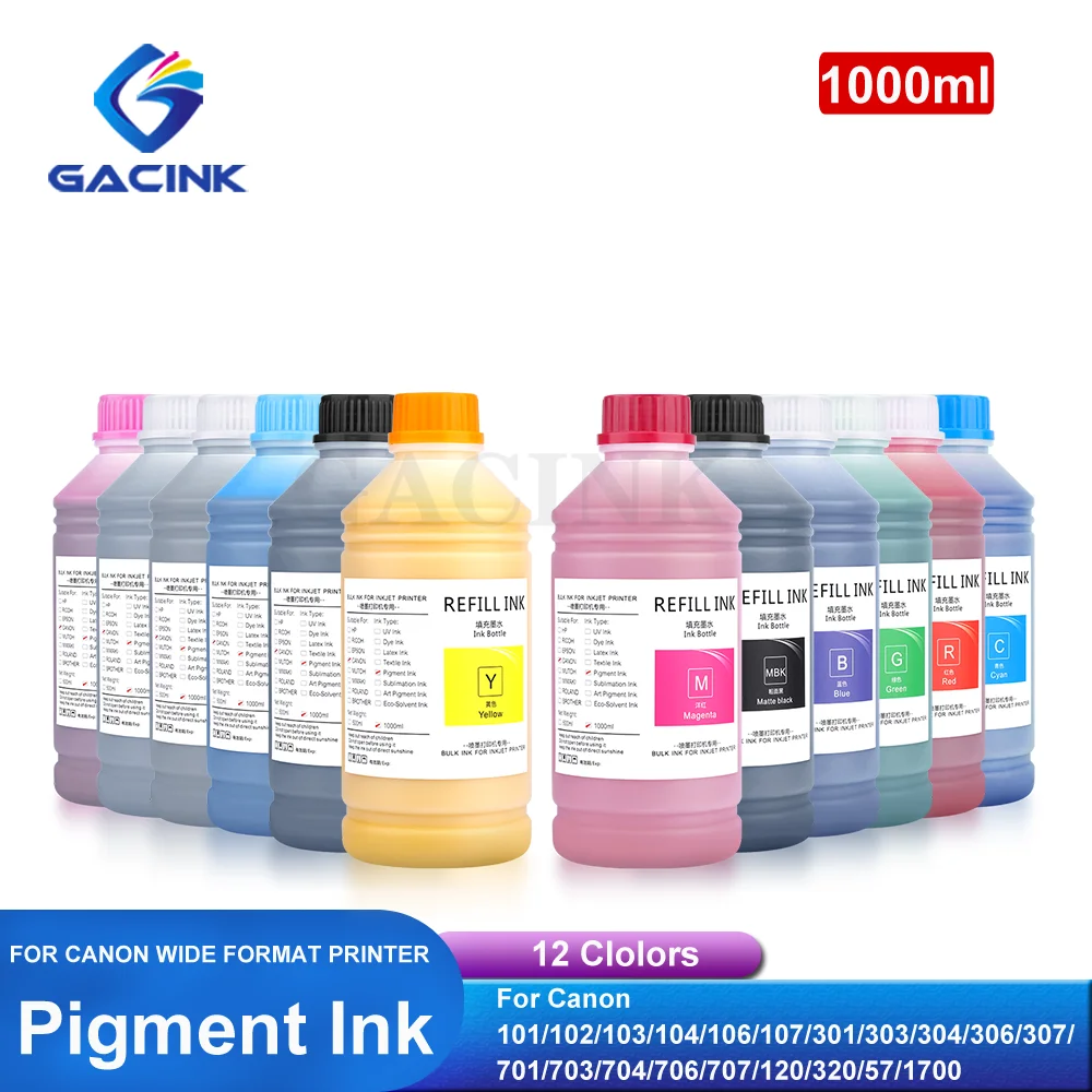 

Pigment Ink 1000ml For Canon PFI-101 102 103 104 106 107 301 303 304 306 307 701 703 704 706 707 120 320 57 1700(High Quality)