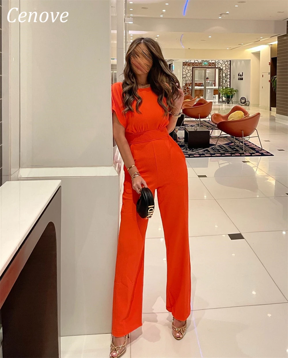 Cenove O-Neck Pantsuit Evening Gown Formal Princess A-Line Prom Elegant Orange New Party Dresses for Women 2023
Cenove O-Neck Pantsuit Evening Gown Formal Princess A-Line Prom Elegant Orange New Party Dresses for Women 2023