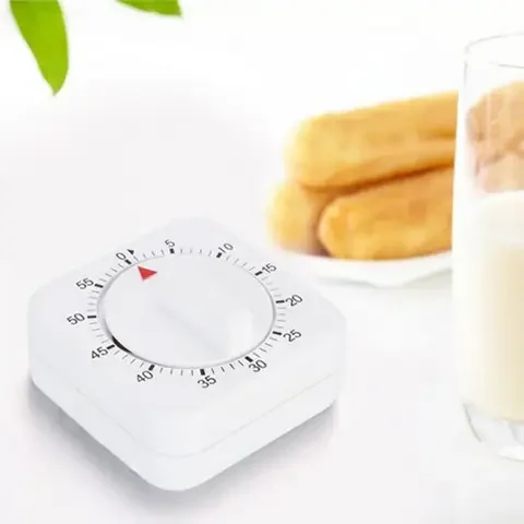 

60 Minutes White Kitchen Mechanical Timer Food Preparation Temporizador Supplies Digital Count Down Alarm Reminder Tool Gadgets