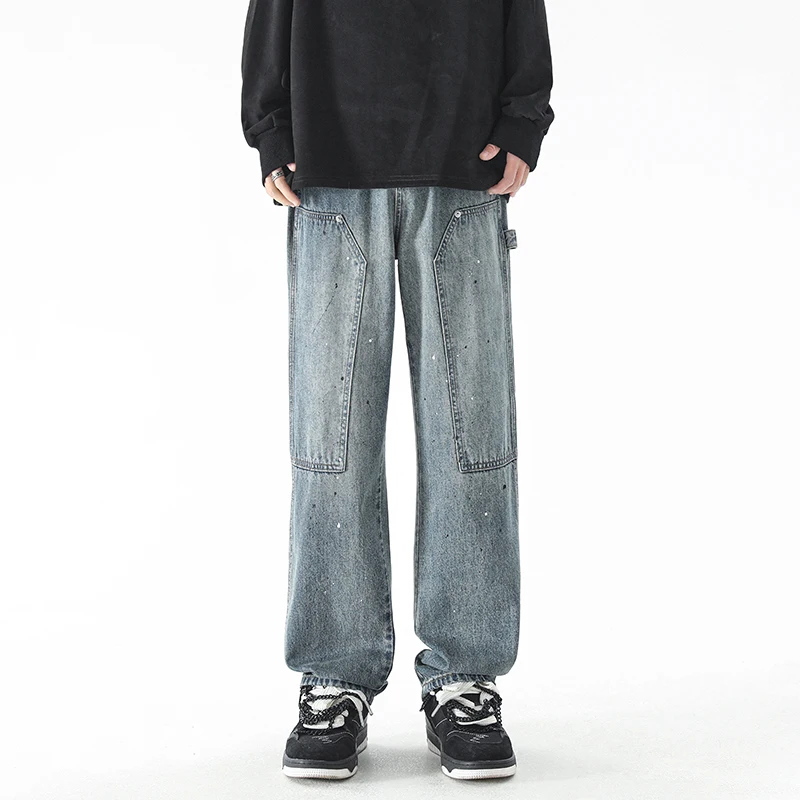 2023 American High Street Spliced Jeans Men's Straight Tube Loose Drop Speckled Ink Paint Fashion Brand Casual Long Pants
2023 American High Street Spliced Jeans Men's Straight Tube Loose Drop Speckled Ink Paint Fashion Brand Casual Long Pants