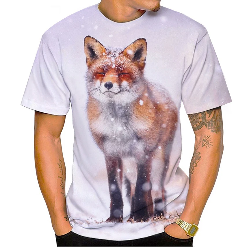 

Newest Animal Fox Wolf 3D T Shirt Unisex Fashion Casual Clothing Hip-hop Harajuku Printing Short-sleeved T-shirt Top