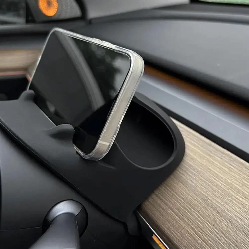 

Держатель для сотового телефона Herval для Tesla Model 3/Y, силиконовый Органайзер, подставка для очков, силиконовый органайзер для рулевого колеса