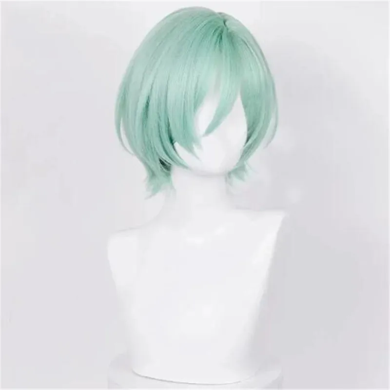 

Game Ensemble Stars Kazehaya Tatsumi Cosplay Wig Cyan Short Hair Heat Resistant Synthetic Halloween Party Accessories Props