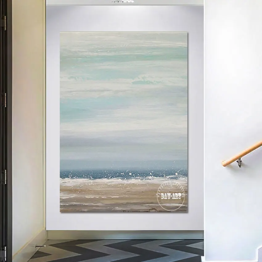 

Unframed Modern Wall Art Canvas Oil Painting Acrylic Abstract Artwork Seaside Beach 3d Beautiful Picture Scenery Hand Drawing