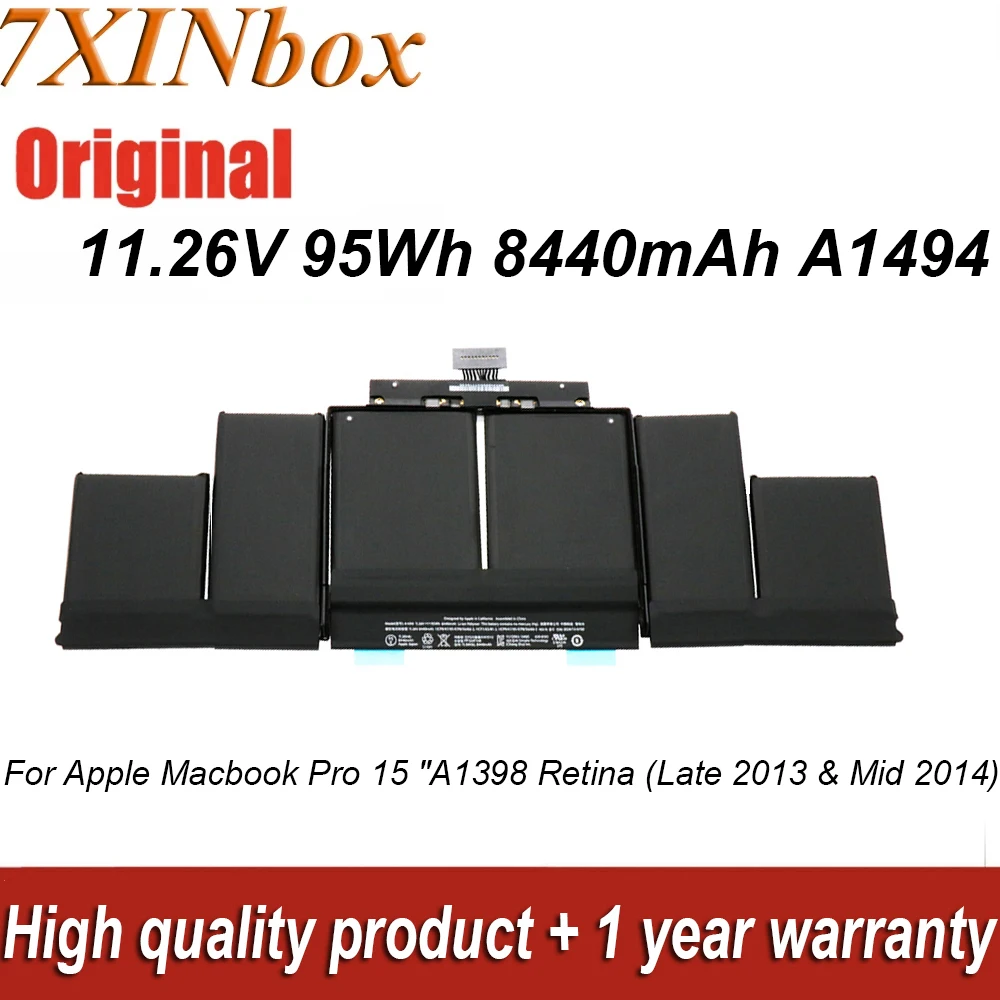 7XINbox A1494 A1398 11.26V 95Wh Laptop Battery For Apple Macbook Pro 15 "A1398 Retina (Late 2013 & Mid 2014) ME293 ME294 MGXA2
7XINbox A1494 A1398 11.26V 95Wh Laptop Battery For Apple Macbook Pro 15 "A1398 Retina (Late 2013 & Mid 2014) ME293 ME294 MGXA2