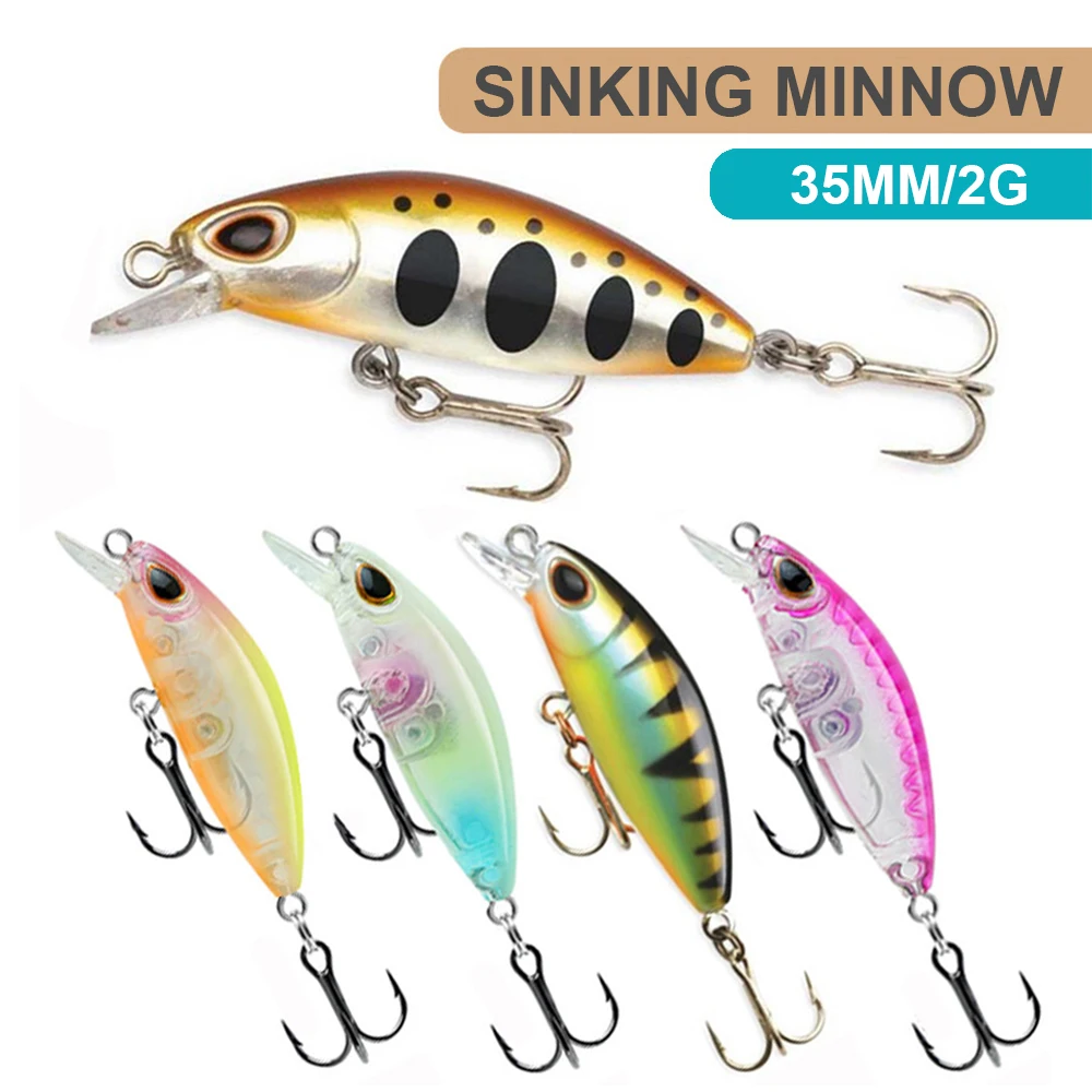 

3.5cm 2g Fishing Lure Micro Minnow Wobbler Sinking Artificial Hard Bait Mini Jerkbait Small Size Stream Decoy For Trout Bass