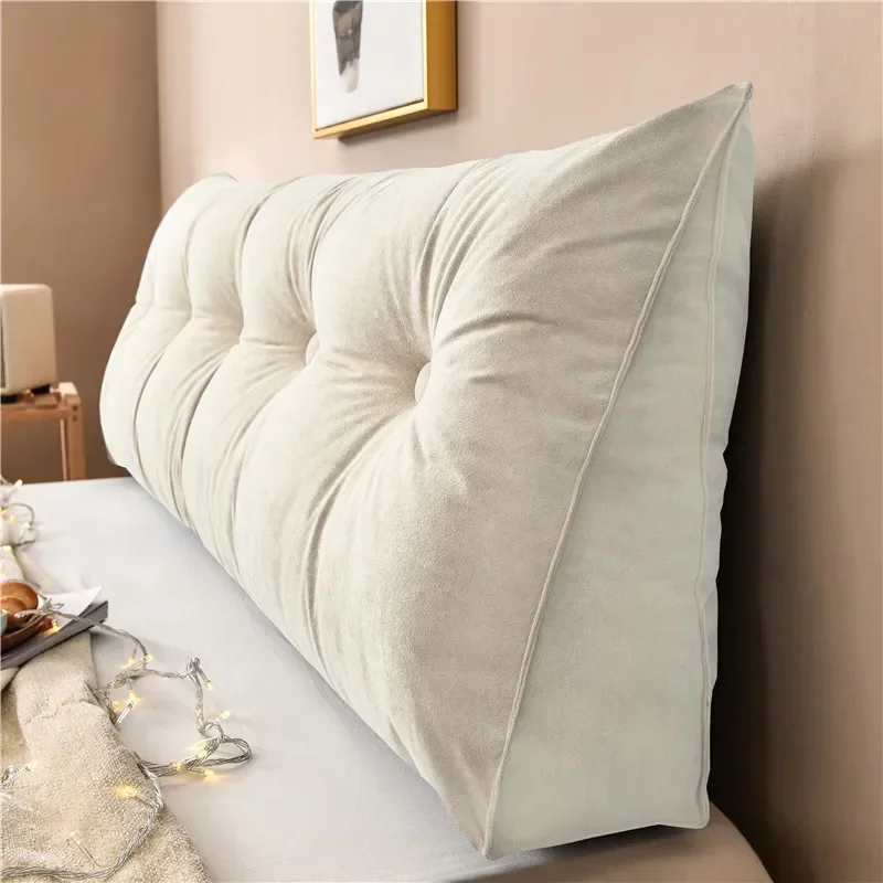 

Home Bedroom Super Soft Triangle Bedside Filling Cushion Removable Washable Sofa Bed Back Support Tatami Pillow Lumbar Backrest
