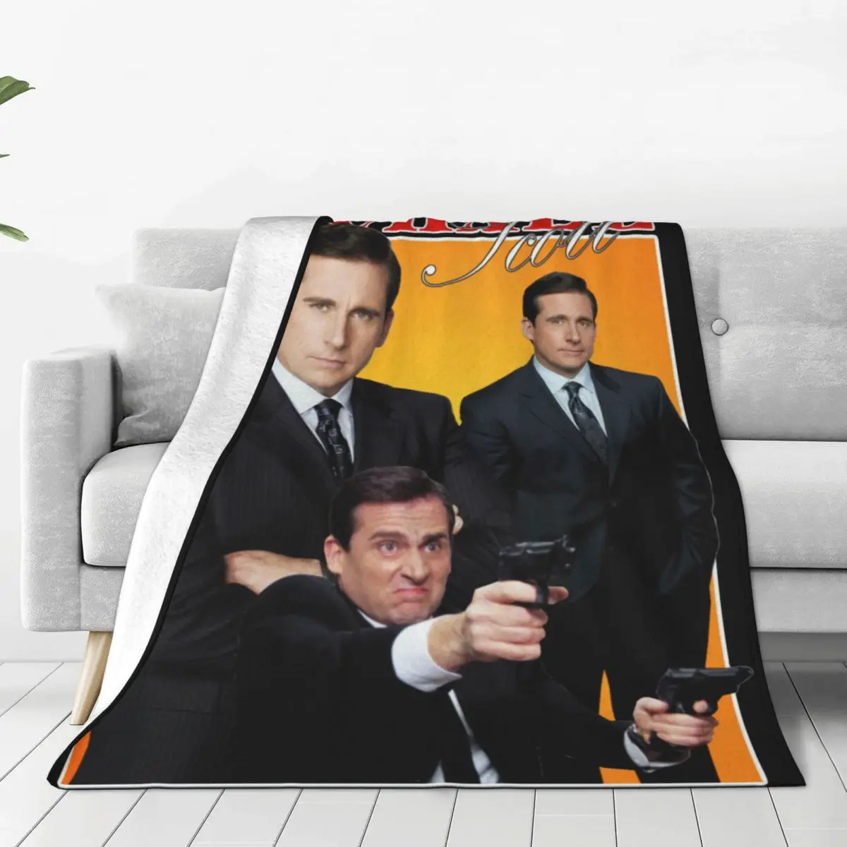 

Michael Scott Homage The Office Tv Series Dwight Schrute Jim Halpert Blankets Fleece Throw Blankets for Home Restaurant Autumn