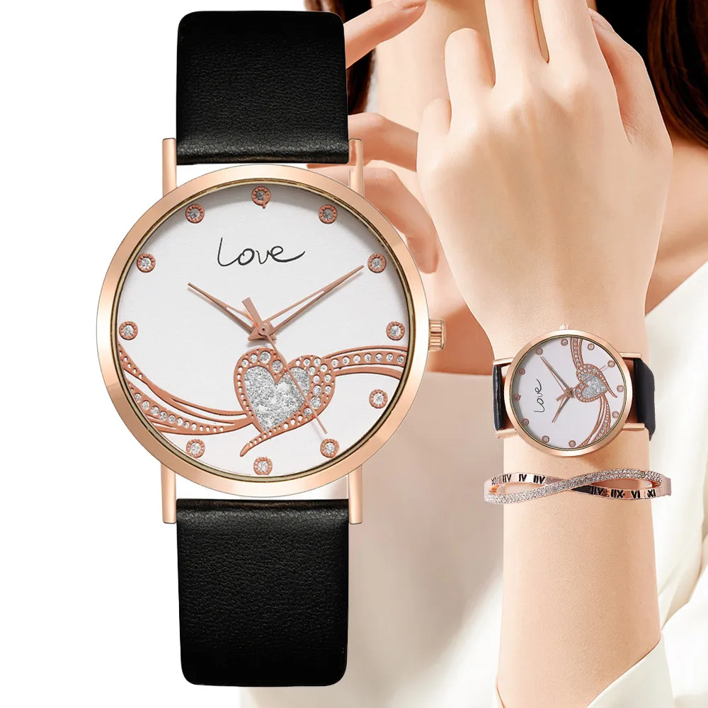 Fashion 2023 Women's Brands Quartz Watches Simple Crystal Heart shape Love Design Ladies Watches Black Leather Luxury Gift Clock
Fashion 2023 Women's Brands Quartz Watches Simple Crystal Heart shape Love Design Ladies Watches Black Leather Luxury Gift Clock