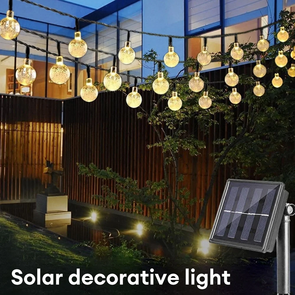 5/12m Solar Ball Led String Lights Outdoor Waterproof Ball Chain Lights Crystal Ball Bulbs For Christmas Party Decoration
5/12m Solar Ball Led String Lights Outdoor Waterproof Ball Chain Lights Crystal Ball Bulbs For Christmas Party Decoration