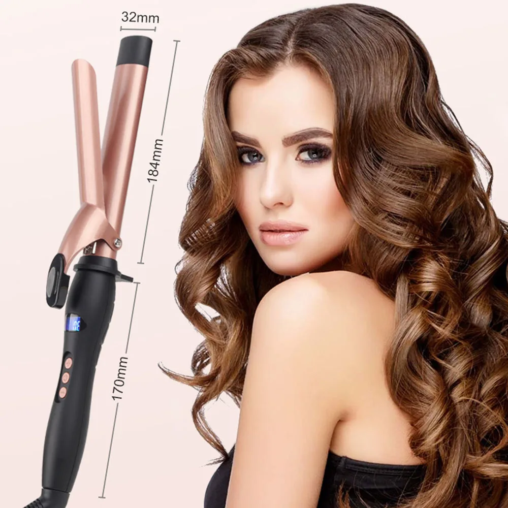 

Hair Curler Curling Iron with Tourmaline Ceramic Coating Wand Anti-scalding Insulated Tip Salon Curly Waver Maker Styling Tools