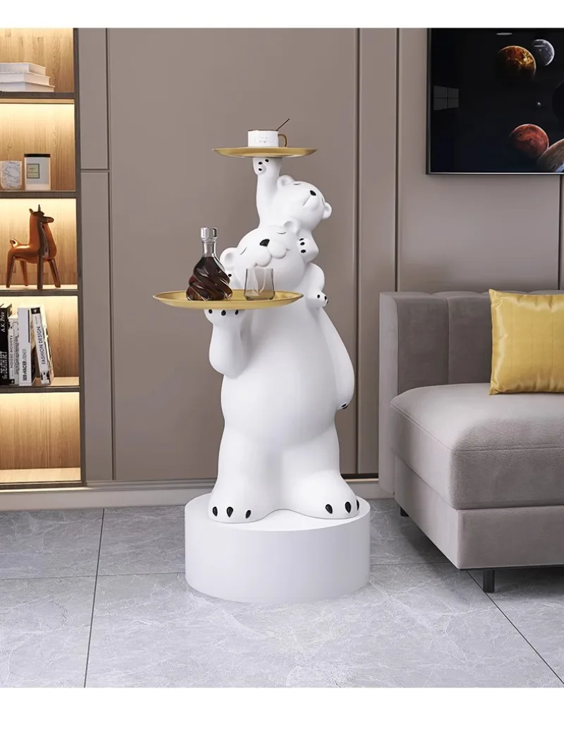 Trendy Fun Ins Style Tray Polar Bear Living Room Large Floor Standing Ornaments Home Decorations Illumination Statue Trendy Fun Ins Style Tray Polar Bear Living Room Large Floor Standing Ornaments Home Decorations Illumination Statue