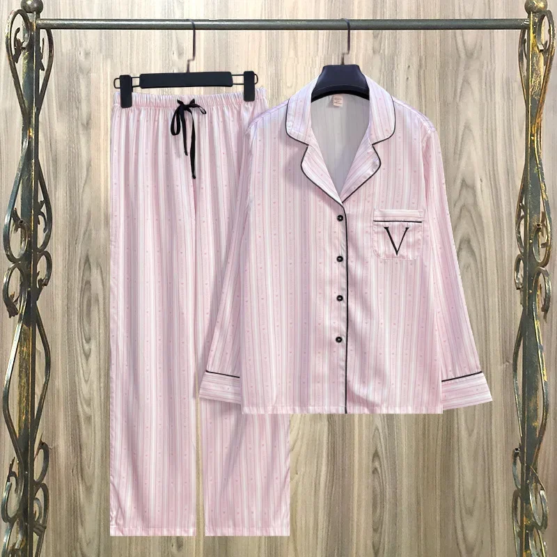 Women Pajamas Sleepwear Victorian Love Nightclothes Long Sleeved Ice Silky Solid Color Casual Smooth Pajamas for Women
Women Pajamas Sleepwear Victorian Love Nightclothes Long Sleeved Ice Silky Solid Color Casual Smooth Pajamas for Women