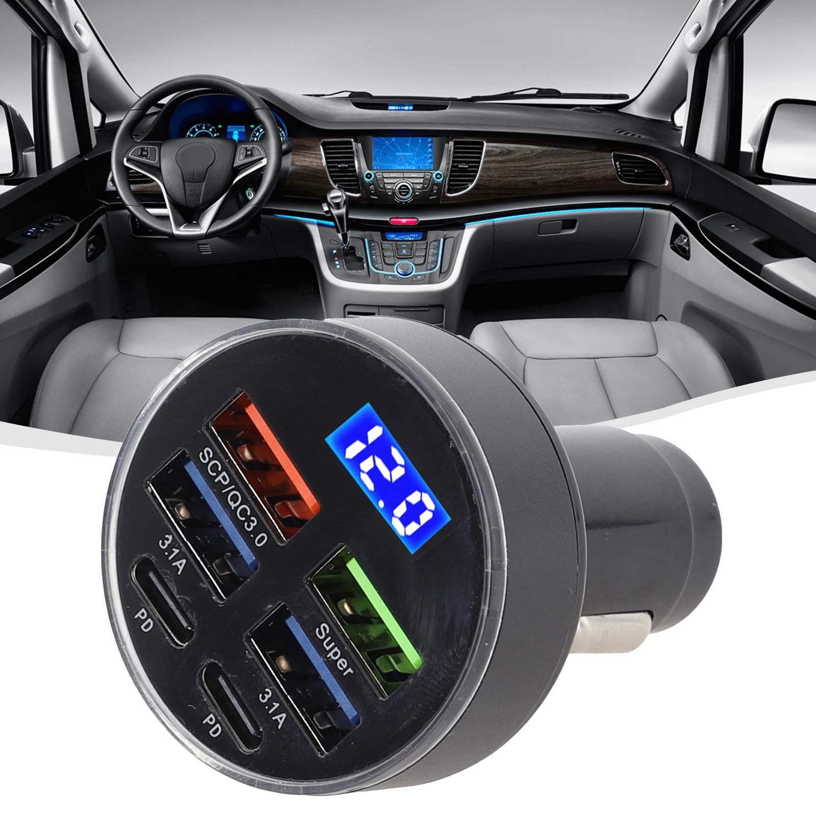 LED Display Car Charger Charger Current Voltage Input High Gloss Shell Input Voltage MINI METAL Part Name Type C
LED Display Car Charger Charger Current Voltage Input High Gloss Shell Input Voltage MINI METAL Part Name Type C