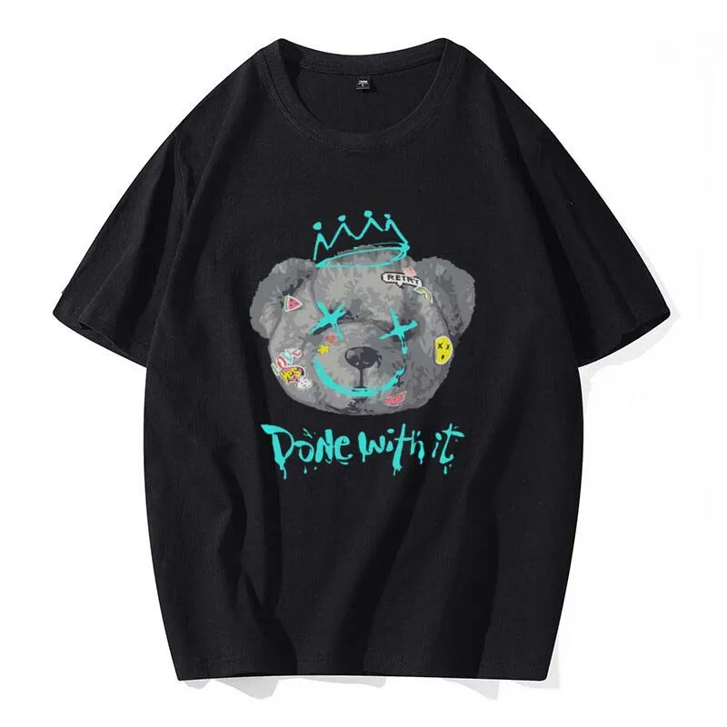 Women's Basic Short Sleeved T-Shirt Fashion Couple Cute Little Bear Printed Clothing Fashion Casual Versatile Simple T-Shirt.
Women's Basic Short Sleeved T-Shirt Fashion Couple Cute Little Bear Printed Clothing Fashion Casual Versatile Simple T-Shirt.
