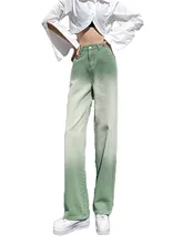 2022 Spring Jeans Women Straight High Waist Full-length Trouser Fashion Gradient Fruit Green Wide Leg Mopping Pants JD2290
2022 Spring Jeans Women Straight High Waist Full-length Trouser Fashion Gradient Fruit Green Wide Leg Mopping Pants JD2290