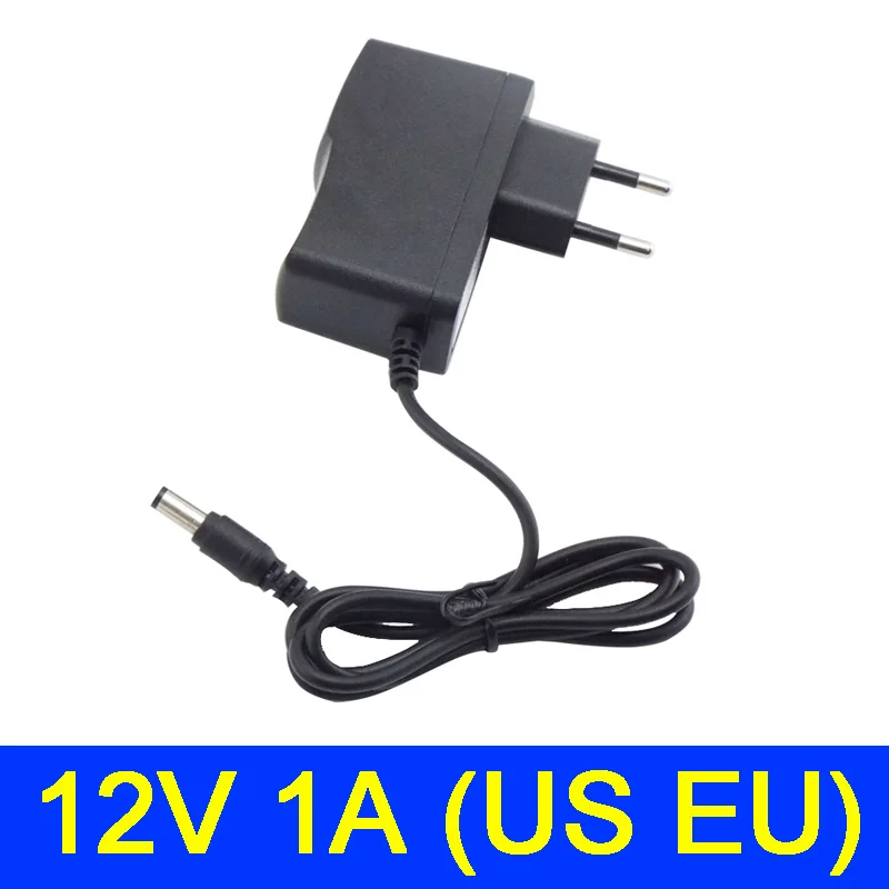 AC 100V-240V DC Power supply Adapter plug Converter 12V 1A 1000ma For LED Strip Light CCTV Charger Switch 5.5mmx2.5mm US/EU plug
AC 100V-240V DC Power supply Adapter plug Converter 12V 1A 1000ma For LED Strip Light CCTV Charger Switch 5.5mmx2.5mm US/EU plug
