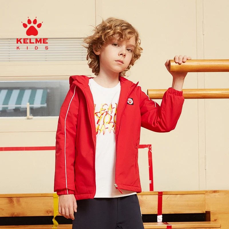 

KELME KIDS Children's Clothing Children's Windbreaker Windproof Boys' Hooded Cardigan Woven Children's Raincoat Jacket 36943004