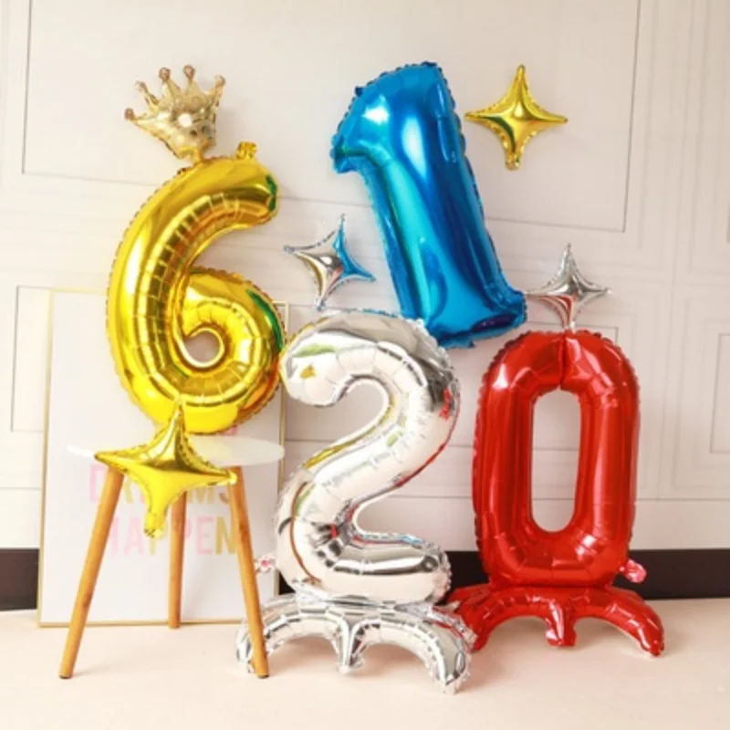 

32Inch Red Gold Blue Foil Birthday Balloons Helium Number Balloon 0-9 Happy Birthday Wedding Party Decorations Shower Globos