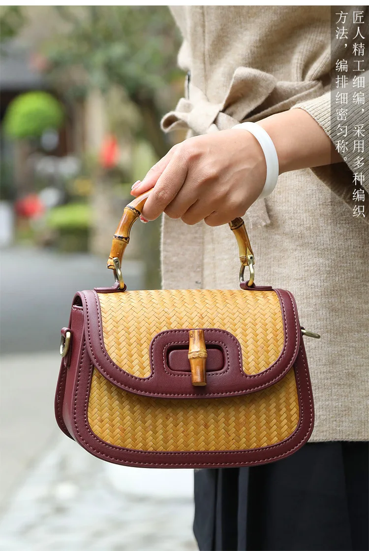 Luxury Bamboo Handle Genuine Leather Bag 5 S834cbc580910445498c04990c3108534S