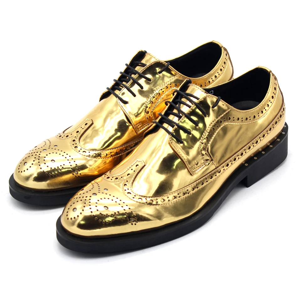 Fashion Handmade Men Shoes Lace up Square toes Gold Top grade Men's shoes Genuine Leather Wedding Shoes for men
Fashion Handmade Men Shoes Lace up Square toes Gold Top grade Men's shoes Genuine Leather Wedding Shoes for men