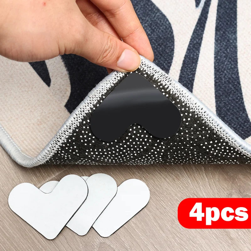 

Non-Slip Rug Gripper Pad Reusable Heart Shape Rug Pads Rug Tape Stickers Washable Area Rug Pad Carpet Tape Corner Side Gripper