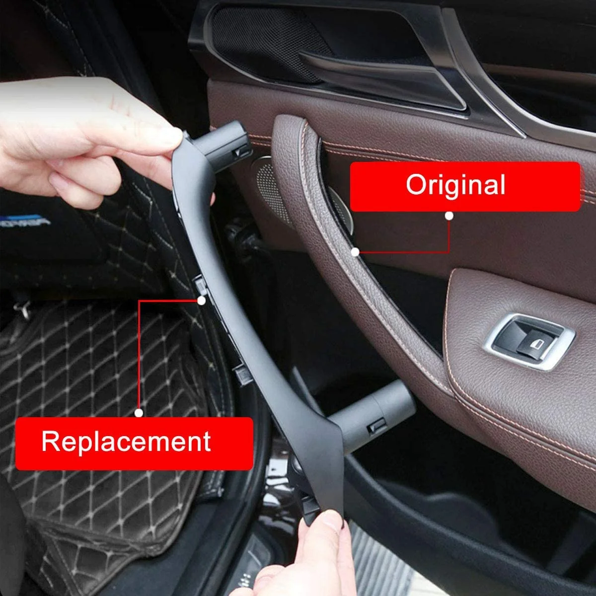 

Black Color Passenger Side Car Interior Inner Door Pull Handle Pull Trim For BMW F25 F26 X3 X4 2011-2017