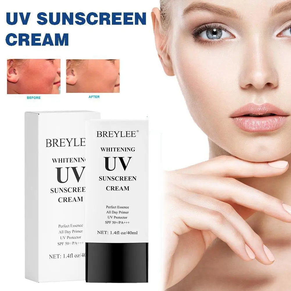 

BREYLEE Whitening UV Sunscreen Cream Brighten Skin Care SPF50 PA+++ Sunblock Moisturizing Anti Aging Reduce Oil Control