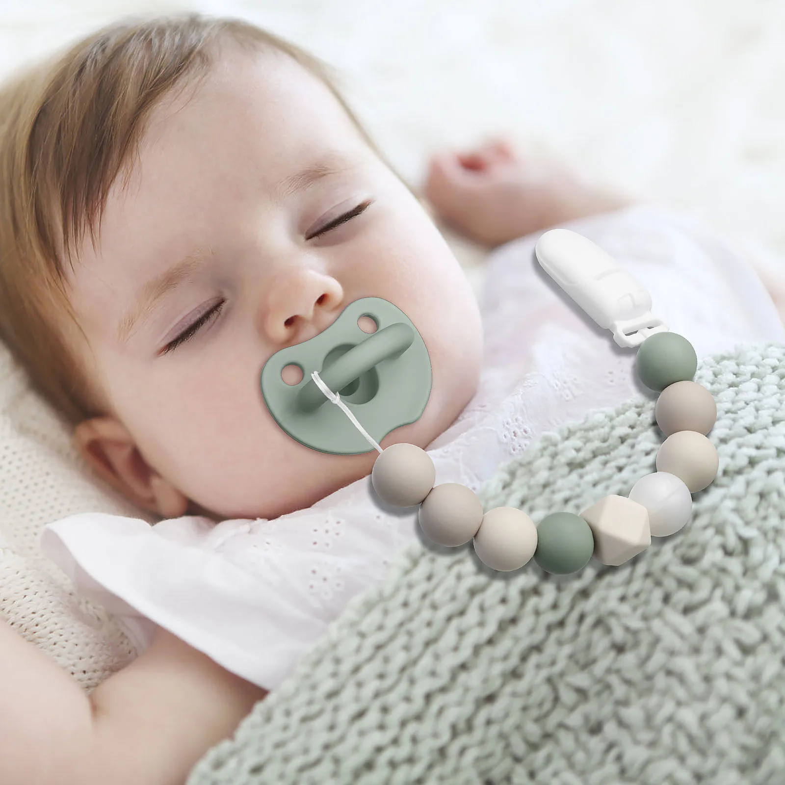 2PC Pacifier Clip for Baby Silicone Teether Toy Pacifier Chain Chewbeads Soothie Binky Holder Teething Relief for Birthday Gifts
2PC Pacifier Clip for Baby Silicone Teether Toy Pacifier Chain Chewbeads Soothie Binky Holder Teething Relief for Birthday Gifts