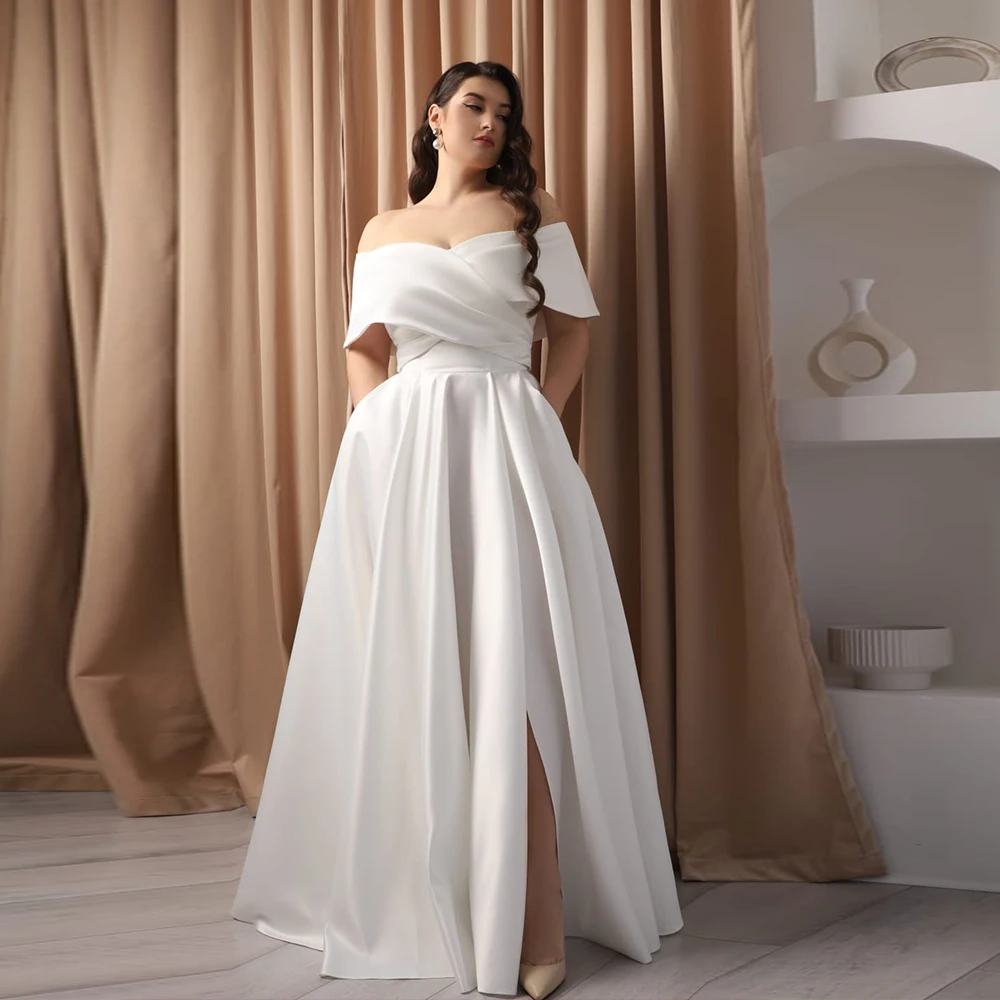 Vintage Wedding Dress Plus Size Off Shoulder Satin Bridal Gown Floor Length A Line Side Slit Beach Robe De Soriee 2023 Corset
Vintage Wedding Dress Plus Size Off Shoulder Satin Bridal Gown Floor Length A Line Side Slit Beach Robe De Soriee 2023 Corset