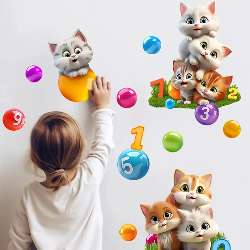 Наклейки на стену с мультяшным котом играющим шаром, Фоновые наклейки на стену для гостиной, спальни, прихожей, самоклеящиеся декоративные стены 362
Наклейки на стену с мультяшным котом играющим шаром, Фоновые наклейки на стену для гостиной, спальни, прихожей, самоклеящиеся декоративные стены 362