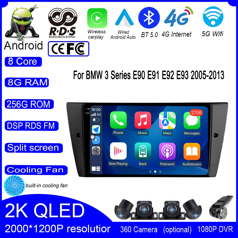 DSP IPS Screen Android 13 For BMW 3 Series E90 E91 E92 E93 2005-2013 Car Radio Video WIFI Multimedia Carplay Navigation Stereo
DSP IPS Screen Android 13 For BMW 3 Series E90 E91 E92 E93 2005-2013 Car Radio Video WIFI Multimedia Carplay Navigation Stereo