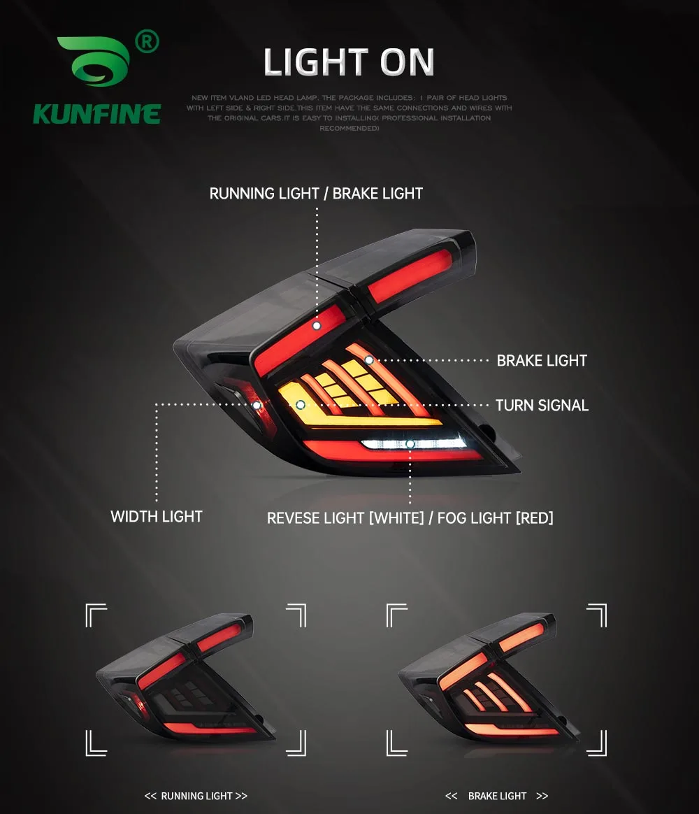 Pair Of LED Car Tail Light Assembly For Honda Civic 2018-22 Type R Hatchback Brake Signal light Car led Tail light Tuning Parts
Pair Of LED Car Tail Light Assembly For Honda Civic 2018-22 Type R Hatchback Brake Signal light Car led Tail light Tuning Parts