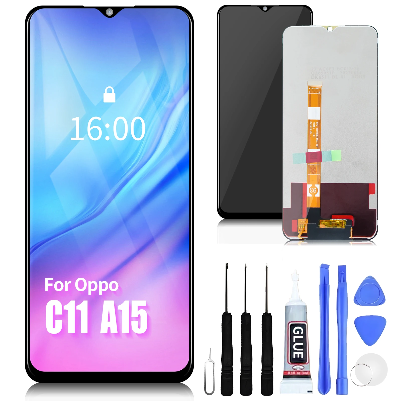 

For Oppo A15 LCD A15s Display Touch Screen Digitizer Assembly Replacement For realme C11/C12/C15/V3/Q2i /Narzo 20 LCD